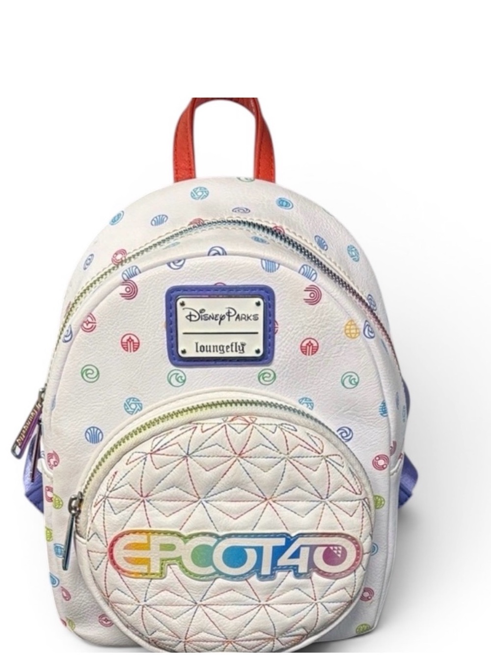 Disney White EPCOT40 Rainbow Mini Backpack